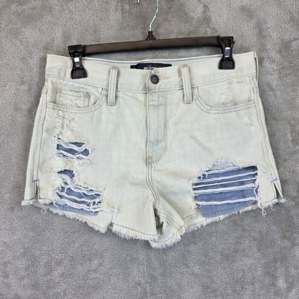 Hollister Shorts Womens 5 W27 Light Wash High Rise Distressed Denim Short-Short